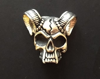 Demon ram Skull Cabinet Knob – Gothic Drawer Pull, Dark Furniture Hardware,