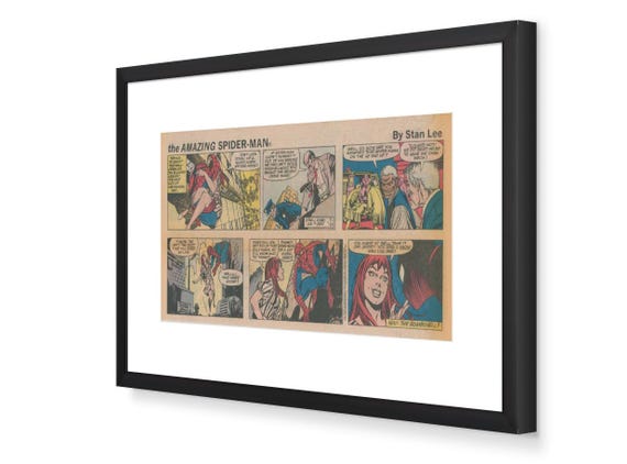 Spider-man Original Comic Mounted, Framed. Perfect Birthday