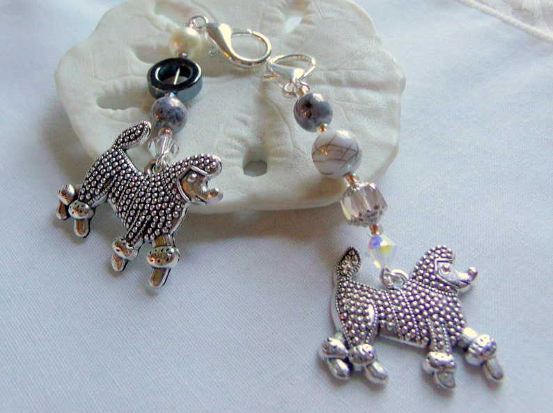 american poodles silver poodle large bag charm Gift for poodle groomer thank you gift poodle mom show poodle car bling