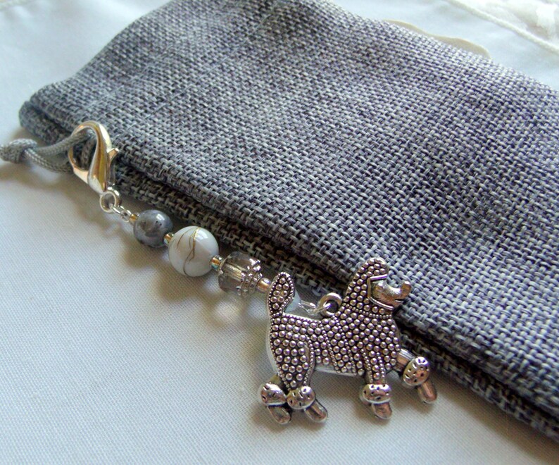 american poodles silver poodle large bag charm Gift for poodle groomer thank you gift poodle mom show poodle car bling