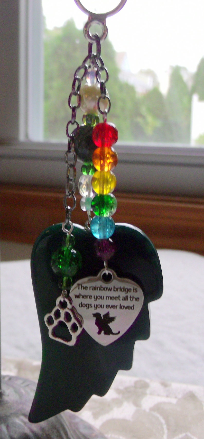 memorial cherish your dog Pet loss gift green angel wing memento agate pendant Dog loss for cremation box Pet Sympathy gift