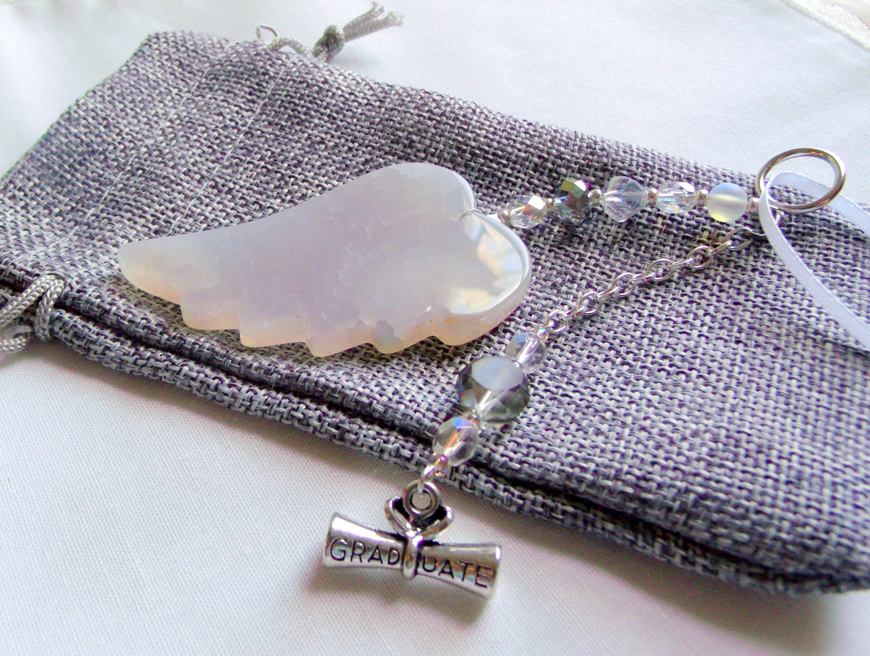Custom graduation gift wing car charm 