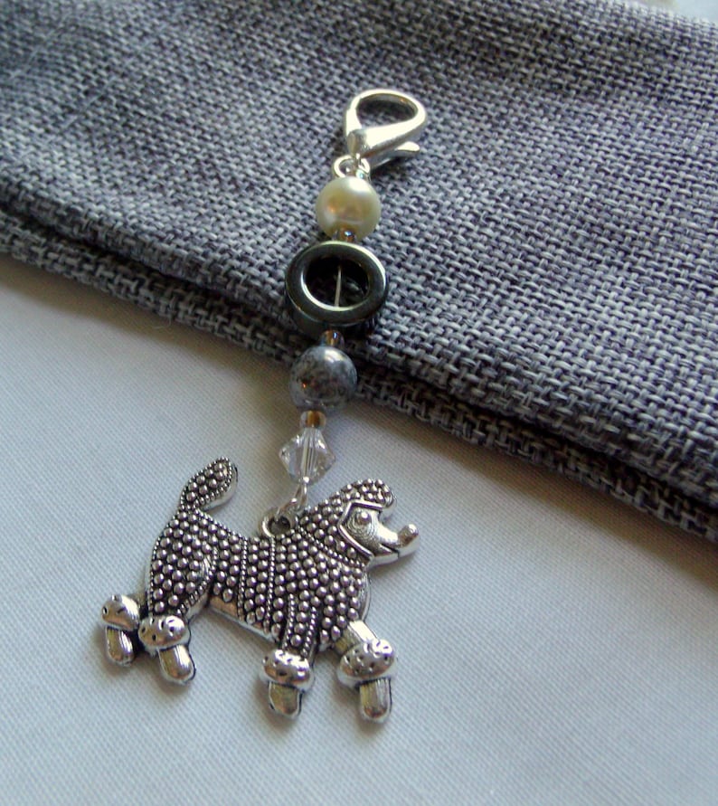 american poodles silver poodle large bag charm Gift for poodle groomer thank you gift poodle mom show poodle car bling