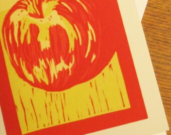 Note Card, Gala Apple Woodcut