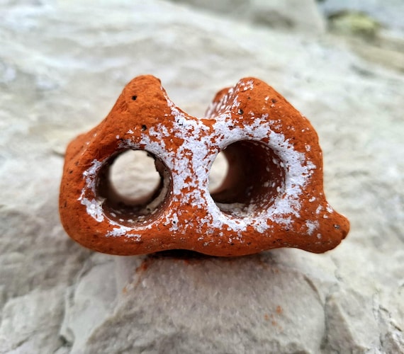 Unique Vintage Terracotta Decor: Rare Sea Brick Piece With Holes - Croatian Beachcombing Gift