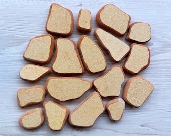 Jadransko More Delight: 18 Beige Tiles, Beach-inspired Ceramics from Croatia, Your DIY Sea Sandy Pottery Bulk!