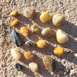 Beach Stones - Adriatic Sea Treasure, 18 Pcs Keepsake Patterned Rocks, Legend Stones