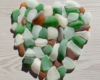 Adriatic Sea Glass Shards: Seafoam Green Amber, DIY Craft Supplies