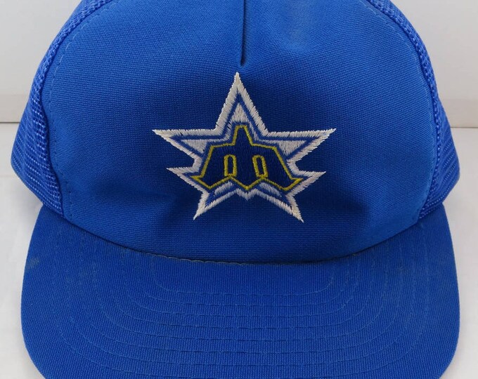 Seattle Mariners Hat VTG Star Trident Logo Trucker Hat Etsy
