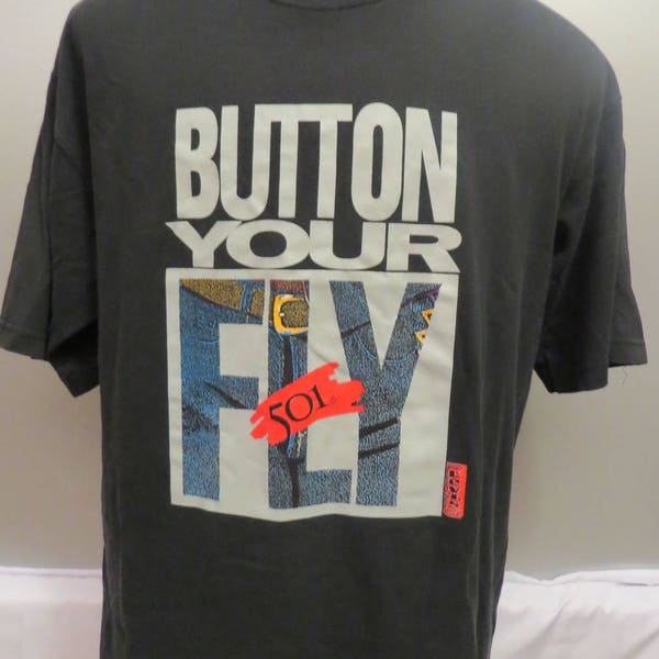 Levis 501 Shirt (Retro) - Button Fly Shirt - Button Your Fly Graphic - Men's XL