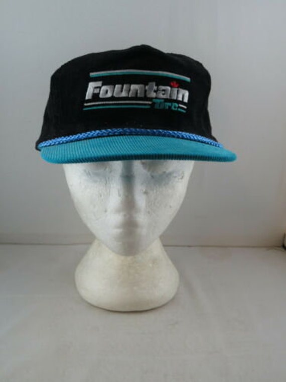 Vintage Corduroy Hat - Fountain Tire - Adult Snapb