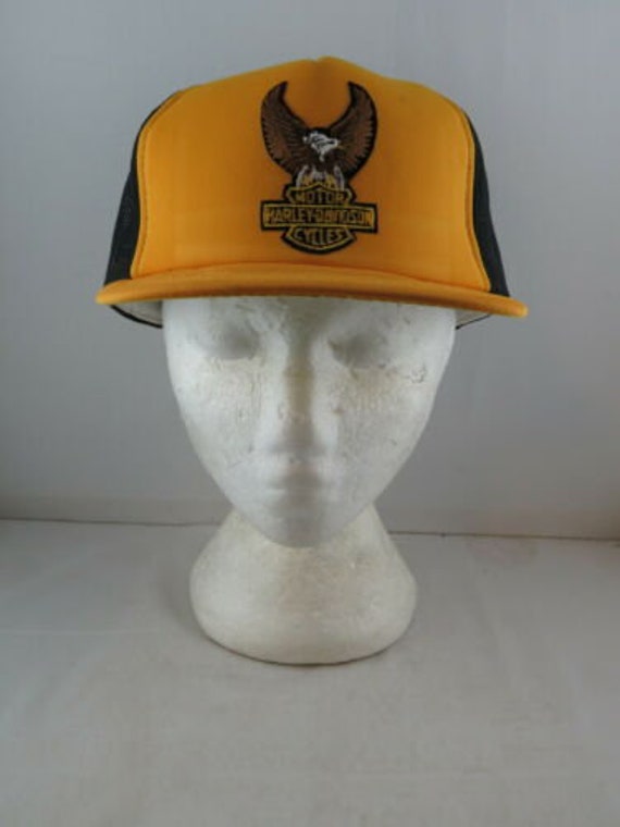 Vintage Patched Trucker Hat - Harley Davidson Bald