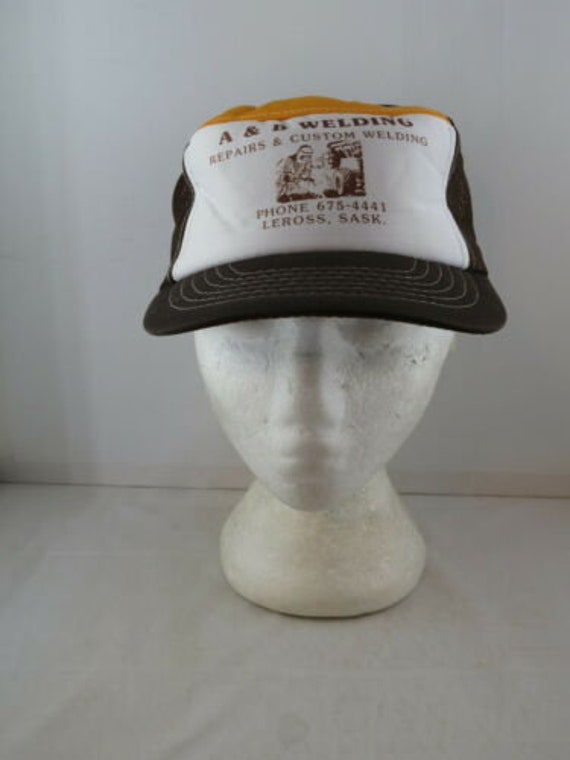 Vintage 7 Panel Hat A\u0026B Welding Welder 