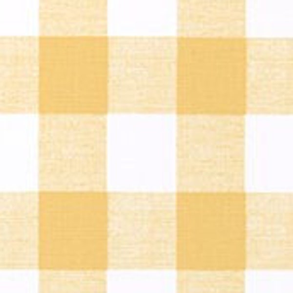 Premier Prints Fabric, Anderson Brazilian Yellow , Plaid Fabric, Upholstery Grade Check, Made in USA