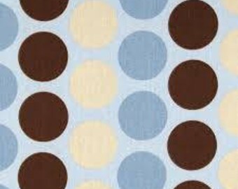 Premier Prints Fabric | Fancy Dot Dot Fabric | Upholstery Fabric | Blue fabric | Fabric by the yard | Brown dot fabric | Made in the USA