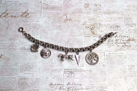 Vintage Sterling Silver Charm Bracelet - image 1