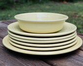 Individual Fiestaware Plates and Bowls in Yellow