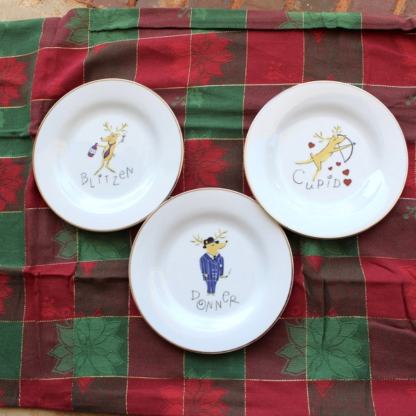 8 1/2" Pottery Barn Reindeer Plate