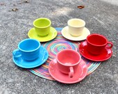 Fiestaware Teacups and Saucers