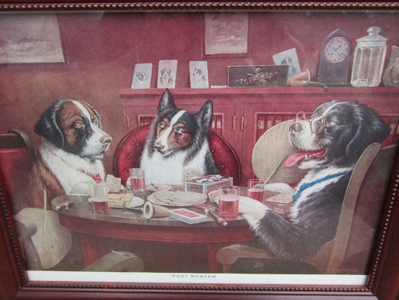 Dogs Playing Poker #4 A Bold Bluff By Cassius Coolidge Wall Art Print Picture