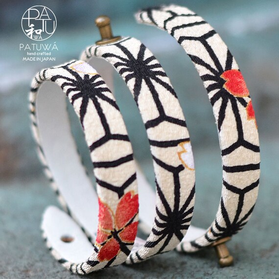 Japanese Art Jewelry Kimono Leather Wrap Bracelet Womens Etsy