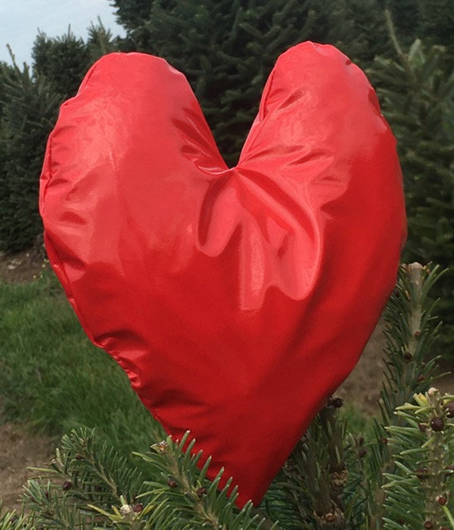 Tree topper red heart tree topper red vinyl heart tree Etsy