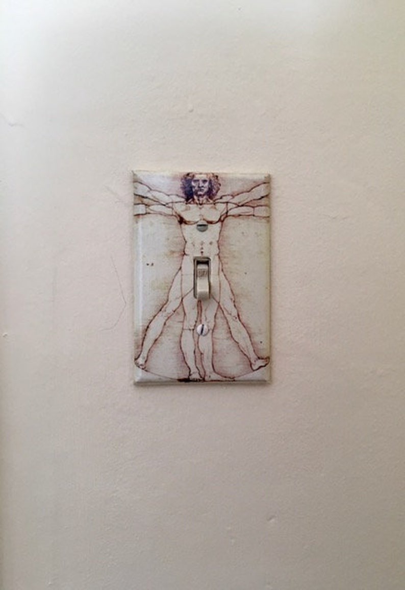 /'Vitruvian Man/' Light switch plate cover
