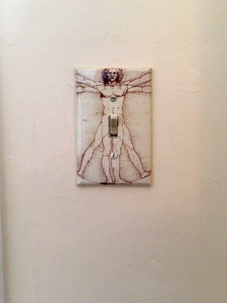 /'Vitruvian Man/' Light switch plate cover