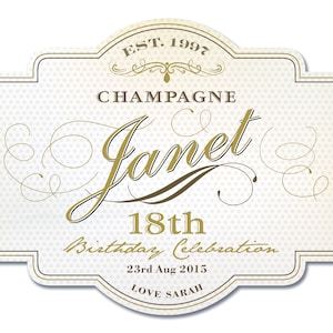 Happy Birthday Champagne Labels
