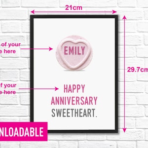 Regalo de aniversario personalizado imprimible