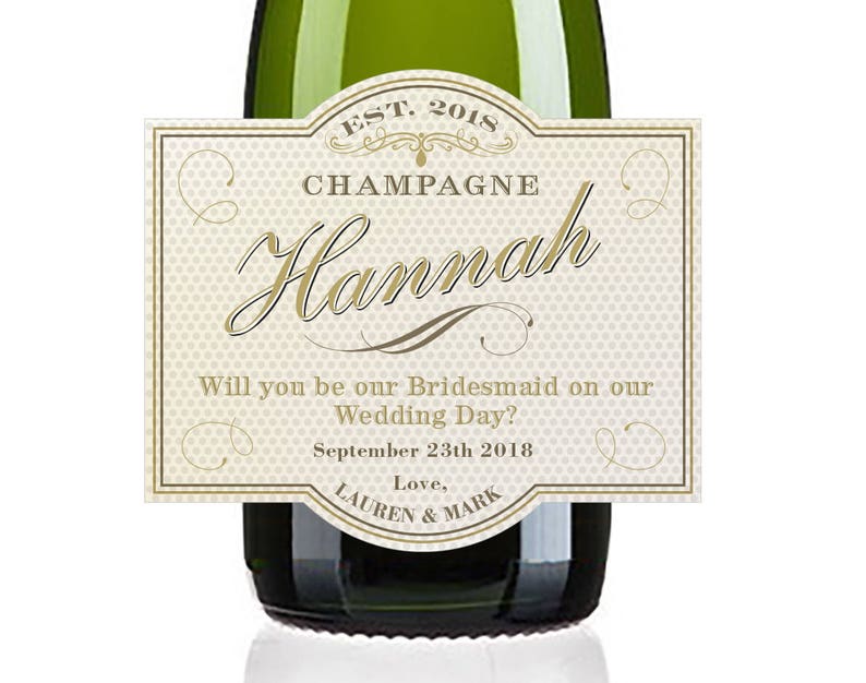 Will you be my Bridesmaid Mini Champagne Labels
