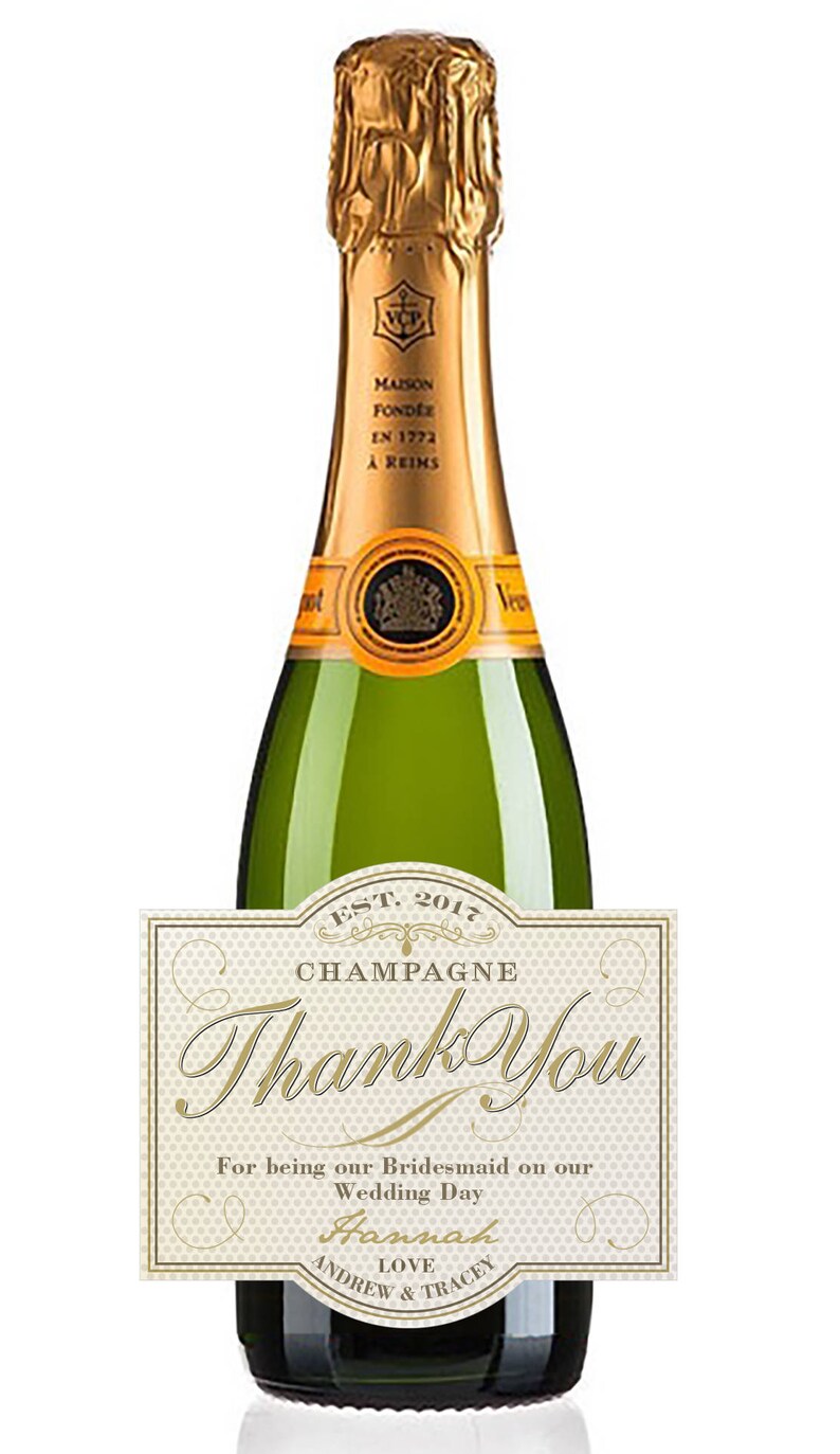 Will you be my Bridesmaid Mini Champagne Labels