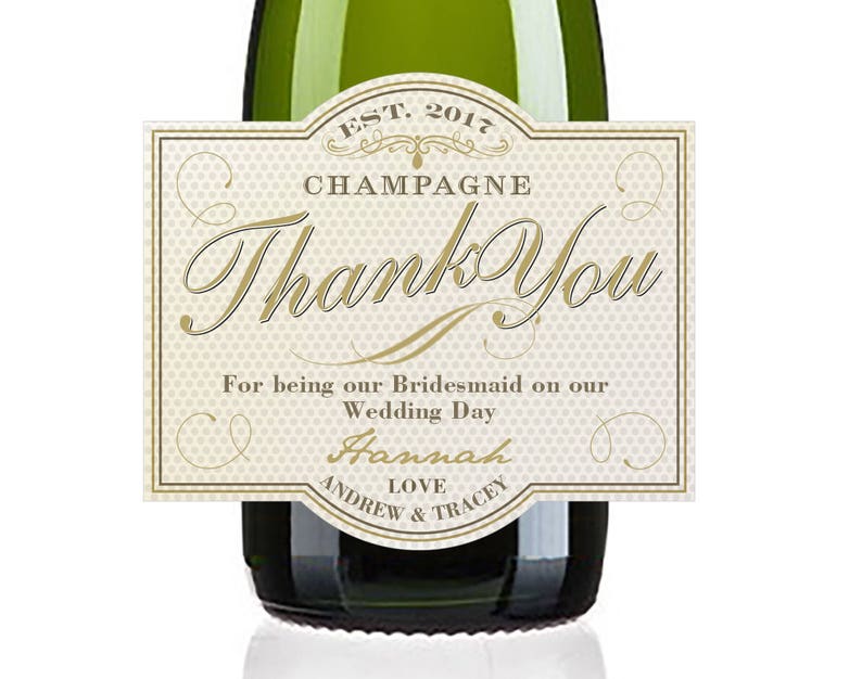 Will you be my Bridesmaid Mini Champagne Labels