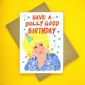 Dolly Parton Birthday Card, Country Music Lover Gift, Cowgirl Greeting Card, Pun Cards, Birthday Card For Friend Funny, Card For Her