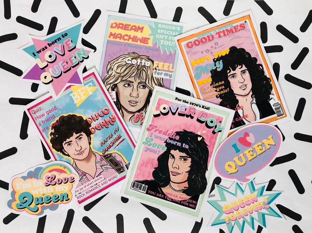Queen Retro Sticker Pack