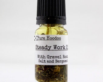 STEADY WORK Oil | Find or Keep a Job, Gain a Pay-Rise or Promotion - Pure Hoodoo | 10ml Handmade Magic Oil