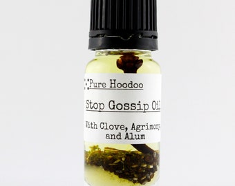 STOP GOSSIP Oil | Silence Enemies, End Slander and Prevent Harmful Testimony - Pure Hoodoo | 10ml Handmade Magic Oil
