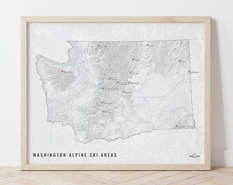 Washington Ski Map - Crystal Mountain, Levenworth, Loup Loup, Mount Baker, Mount Spokane, Stevens Pass, The Summit at Snoqualmie, White Pass