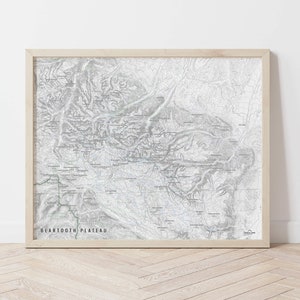 Beartooth Plateau Map, Beartooth Map, The Beartooths, Beartooth Wall Art