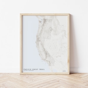 Pacific Crest Trail Map, PCT, Hiking Gift, Walking Gift, Thru-Hiker, PCT Map, PCT Thru Hike, Long Distance Hiking, National Scenic Trail