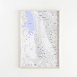 The Mission Mountains Map - The Missions, Flathead Lake, McDonald Peak, Bob Marshall Wilderness, Seeley Lake, Montana Map