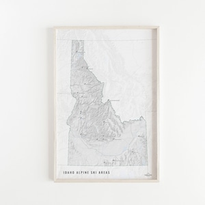 Idaho Ski Map - Bogus Basin, Brundage, Lookout Pass, Pebble Creek, Schweitzer, Silver Mountain, Sun Valley, Tamarack, Little Ski Hill, Bald