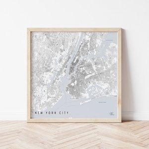 NYC Map, New York City Map, Minimalist Map, Wall Art, New York Gift, Travel Map, NYC Street Map, Black and White Map, Map of NYC
