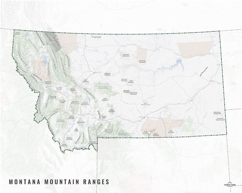Montana Mountain Ranges Map, Map of Montana, Montana Map, Montana