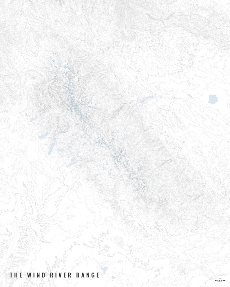Wind River Range Map Wyoming Mountains, Continental Divide, Cirque of