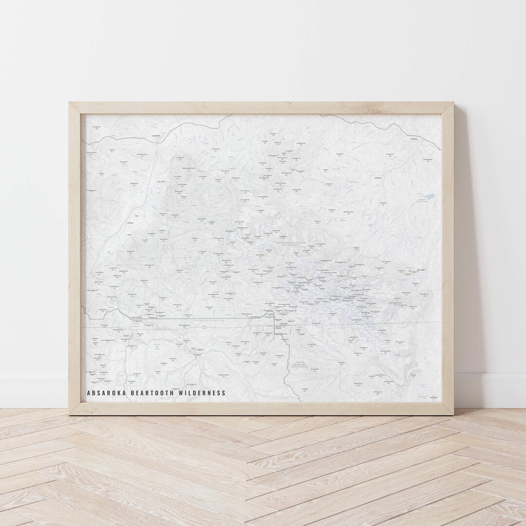 Absaroka Beartooth Wilderness Map, Absarokas, Beartooths, Beartooth ...