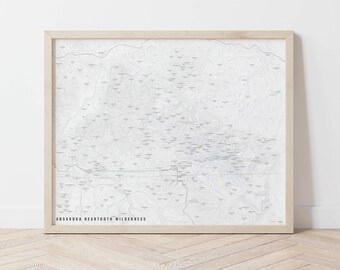 Absaroka Beartooth Wilderness Map, Absarokas, Beartooths, Beartooth Plateau, Beartooth Map, The Beartooths, Beartooth Wall Art