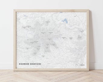 Highwood Mountains Map - Highwood Mountains, The Highwoods, Great Falls