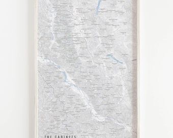 The Cabinet Mountains Map - The Cabinets, Wallace Idaho, Lake Koocanusa, Clark Fork River