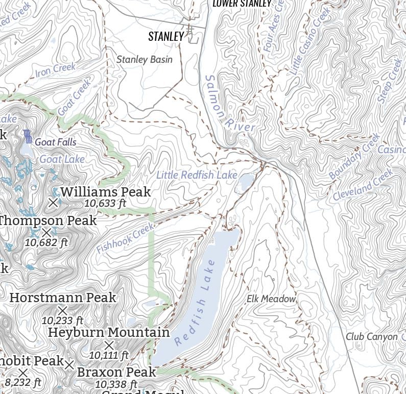 Sawtooths Map the Sawtooths, Sawtooth Mountains, Idaho Mountain Map